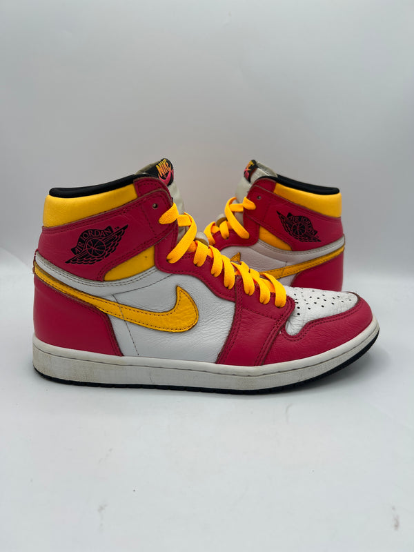 Air Navy Jordan 1 Mid Sneakers Weiß Retro "Light Fusion Red" (PreOwned) (No Box)