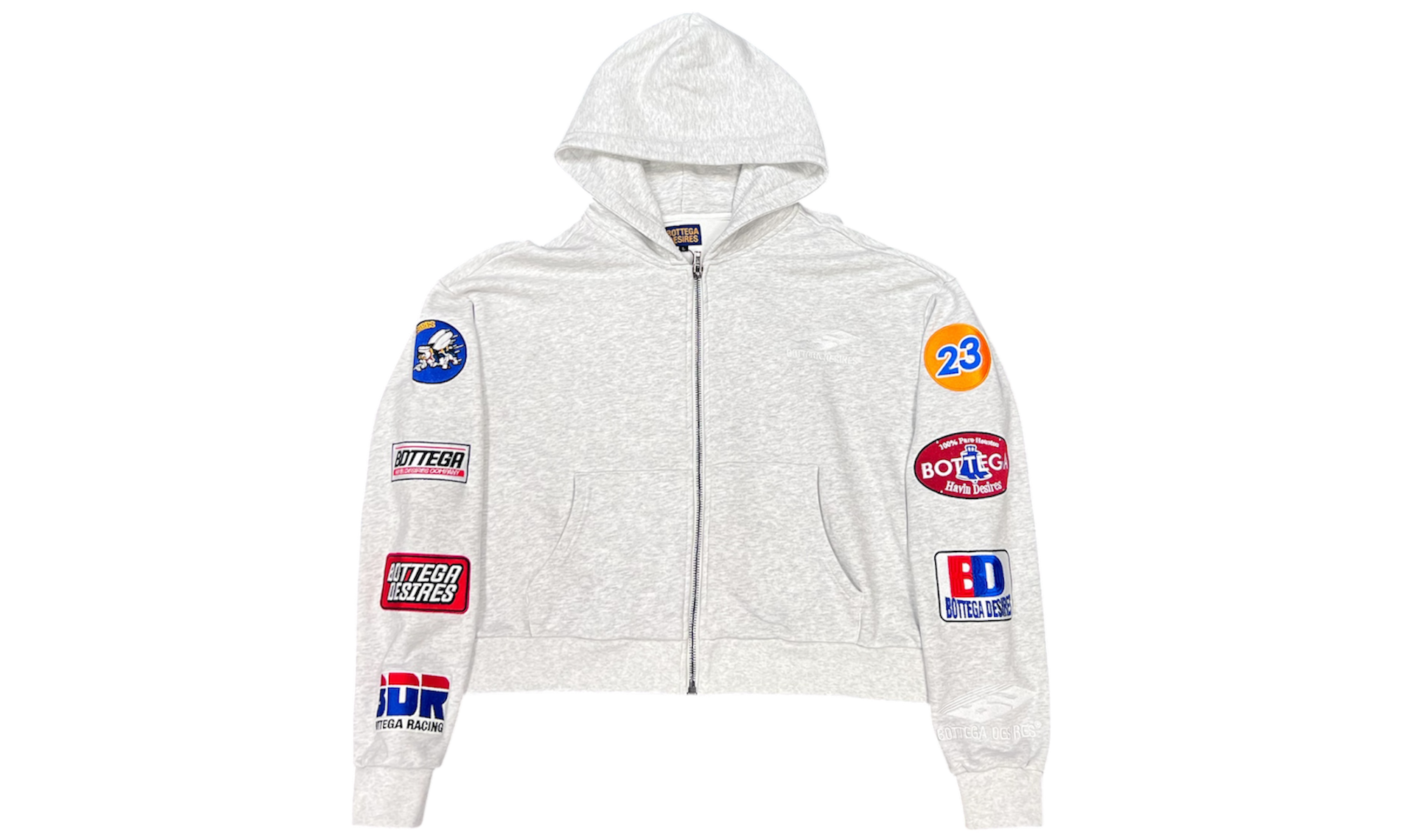 Bottega Desires Patches Grey Hoodie (PreOwned)