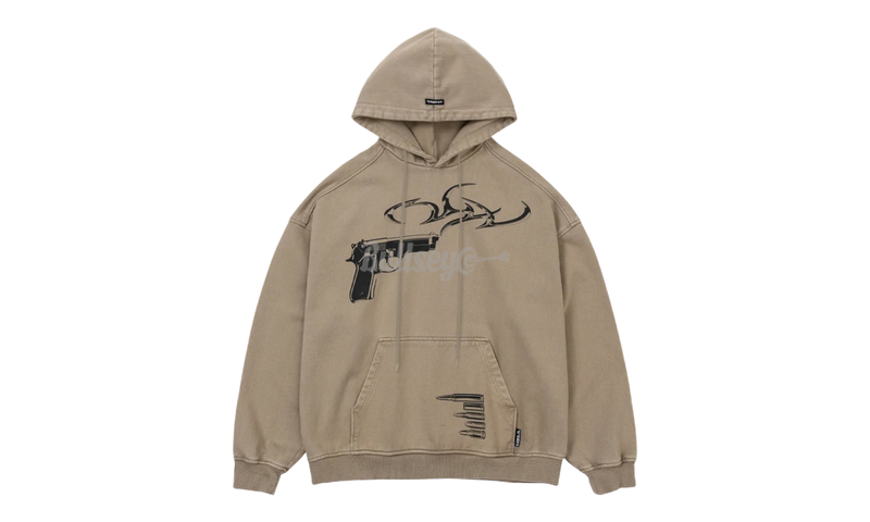 AJOBYAJO Gun Shot Washed Beige Hoodie-Bullseye Sneaker Boutique