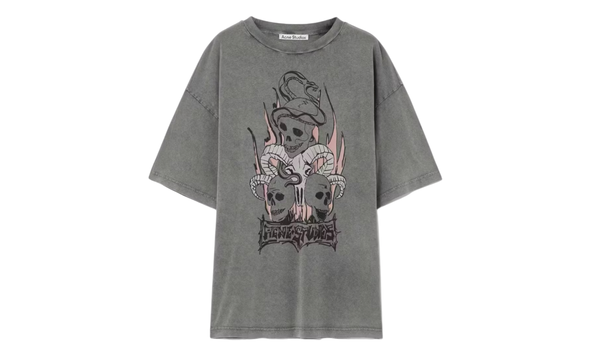 Acne Studios Skull Faded Black T-Shirt-Bullseye Sneaker Boutique