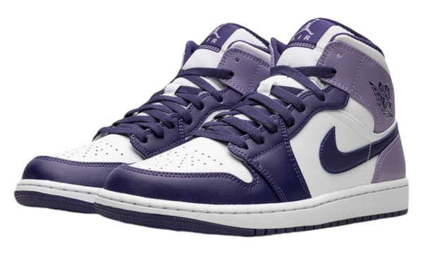 Air Jordan 1 Mid "White Sky J Purple" GS