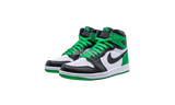 The medial side of the Air jordan Make 1 High Zoom Racer Blue Retro "Lucky Green" GS