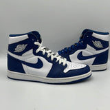 NIKE AIR JORDAN 1 MID FIRE RED BLACK-CEMENT GREY-REFLECT SILVER Retro "Storm Blue" (PreOwned)