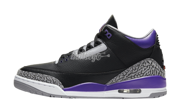 Air Jordan 3 Retro "Court Purple" (PreOwned) (No Box)-sono Sneaker Sleek con collo basso progettate con proporzioni e dettagli esagerati