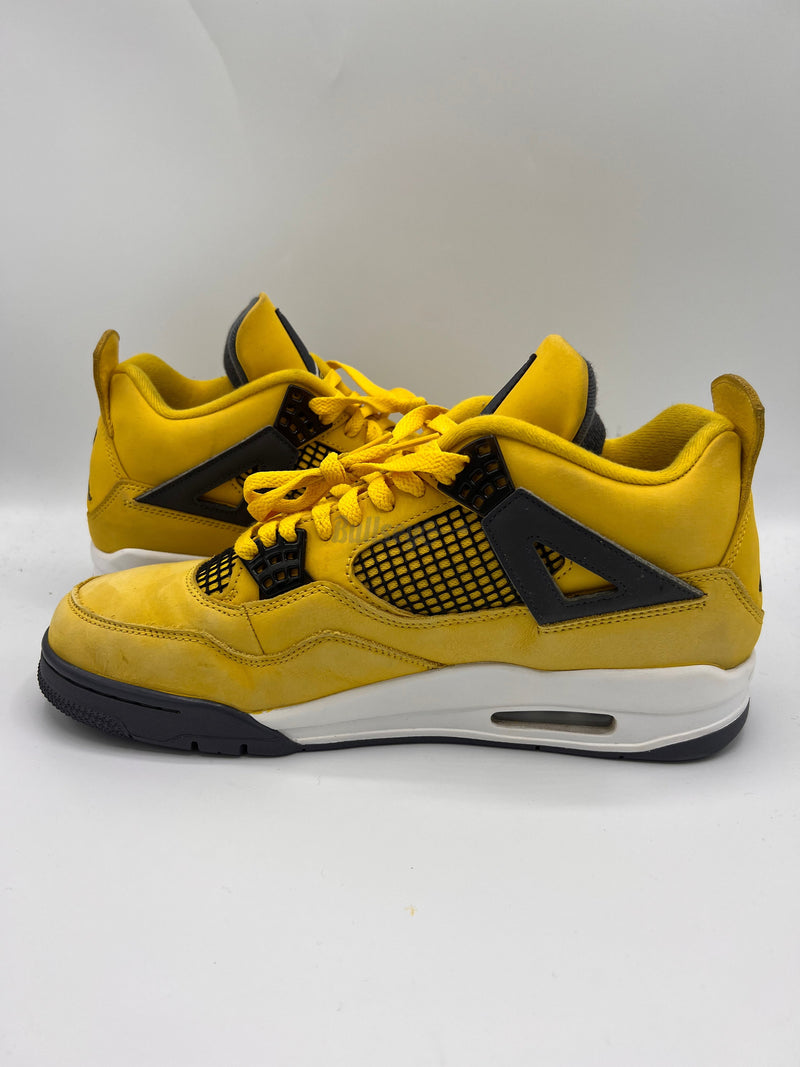 Мужские кожаные кроссовки nike air jordan 1 yellow black Retro "Lightning" (PreOwned)