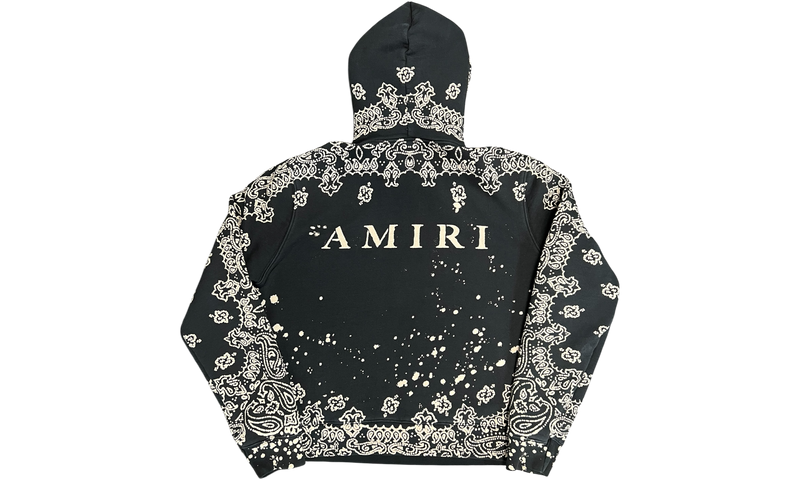 Amiri Bandana-Print Black Hoodie (PreOwned)-Bullseye Sneaker Boutique