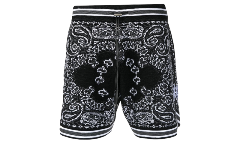 Amiri Black Bandana Shorts-Bullseye Sneaker Boutique