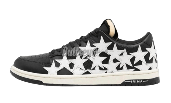 Amiri Black/White Stars Low-sono Sneaker Sleek con collo basso progettate con proporzioni e dettagli esagerati