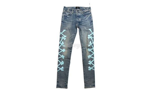 Amiri Bones Blue Denim Jeans-Bullseye Sneaker multi Boutique