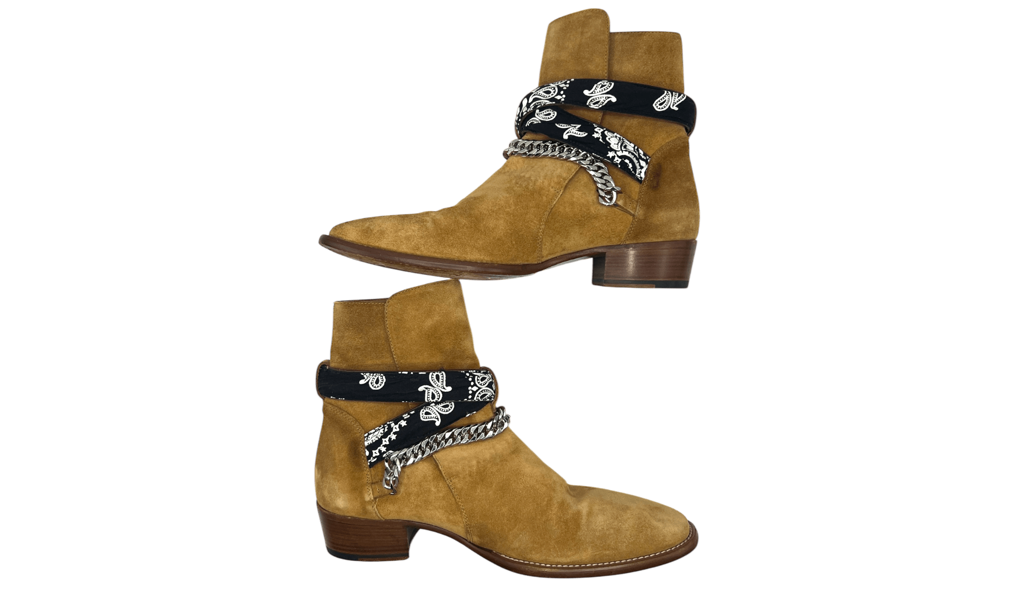 Amiri Crepe Suede Point-Toe Chelsea Boot (PreOwned) (No Box)