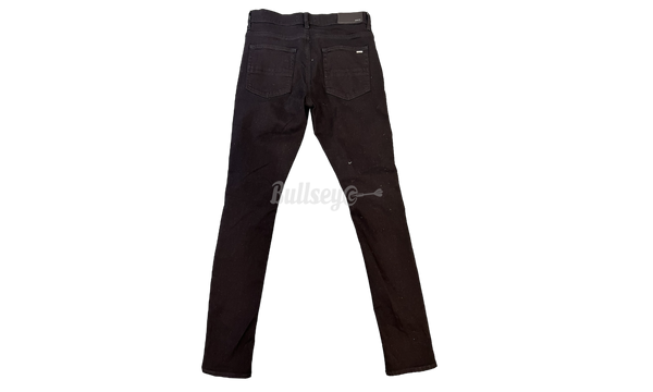 Amiri MX1 Black Leather Patch Black Jeans