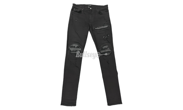 Amiri MX1 Black Leather Patch Jeans (PreOwned)-Urlfreeze Sneakers Sale Online
