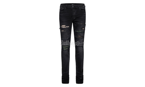 Amiri MX1 Black Multi Color Bandana Jeans-Sup Vintage Sneakers In White Leather