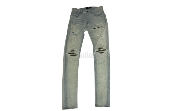 Amiri MX1 Camo Patch Light Indigo Jeans-Bullseye Sneaker ultraboost Boutique