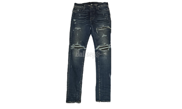 Amiri MX1 Destroyed Black Leather Deep Classic Jeans-Bullseye Sneaker Freaker Boutique