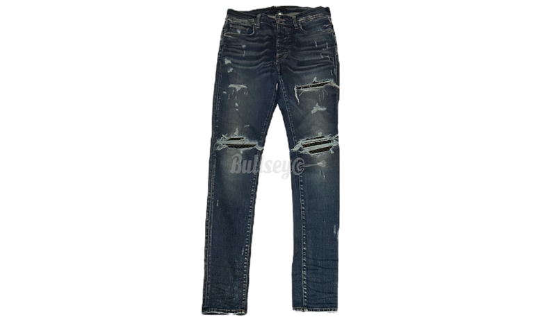 Amiri MX1 Destroyed Black Leather Deep Classic Jeans-Urlfreeze Sneakers Sale Online