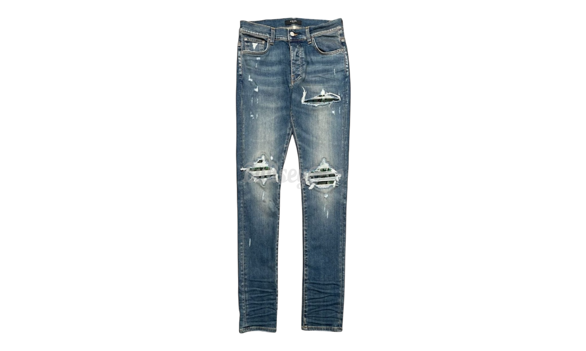 Amiri MX1 Green Plaid Crafted Indigo Jeans-Bullseye Sneaker Boutique