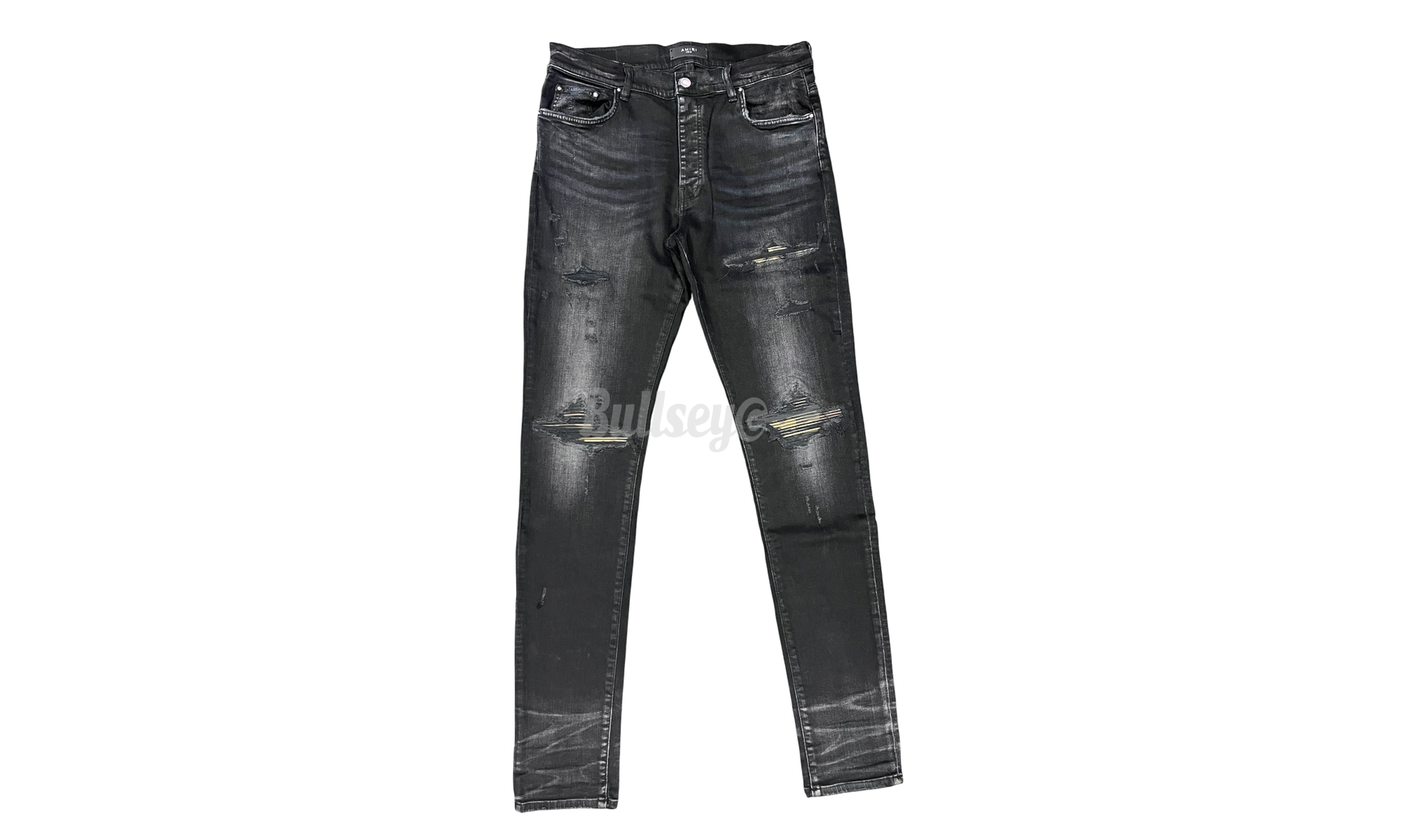 Amiri MX1 Leather Camo Aged Black Jeans-Bullseye Sneaker Boutique