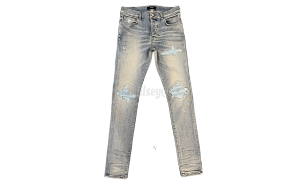 Amiri MX1 Light Blue Suede Patch Antique Indigo Jeans-Chelsea boots COACH Joey Leather Bootie C5878 11004253EDC Dark Cranberry