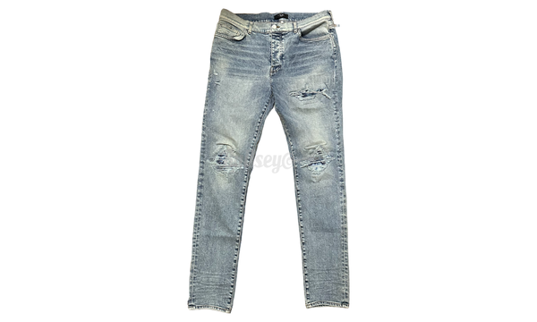 Amiri MX1 Light Indigo Watercolor Jeans-Chelsea boots COACH Joey Leather Bootie C5878 11004253EDC Dark Cranberry