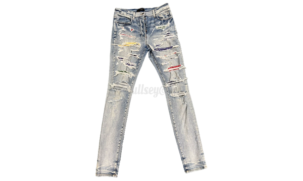 Amiri MX1 Rainbow Patch Distressed Jeans (PreOwned)-air jordan retro 10 ice blues white obsidian ice blue varsity