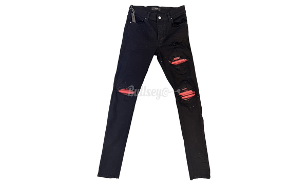 Amiri MX1 Red Ultra Suede Black Jeans-Arizona Nubuck Leather Sandals