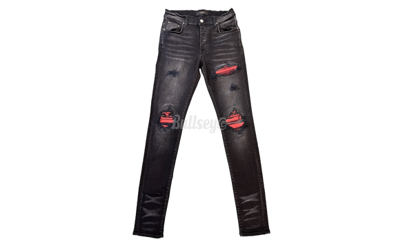 Amiri MX1 Red Ultra Suede Patch Aged Black jeans-Bullseye mulher Sneaker Boutique