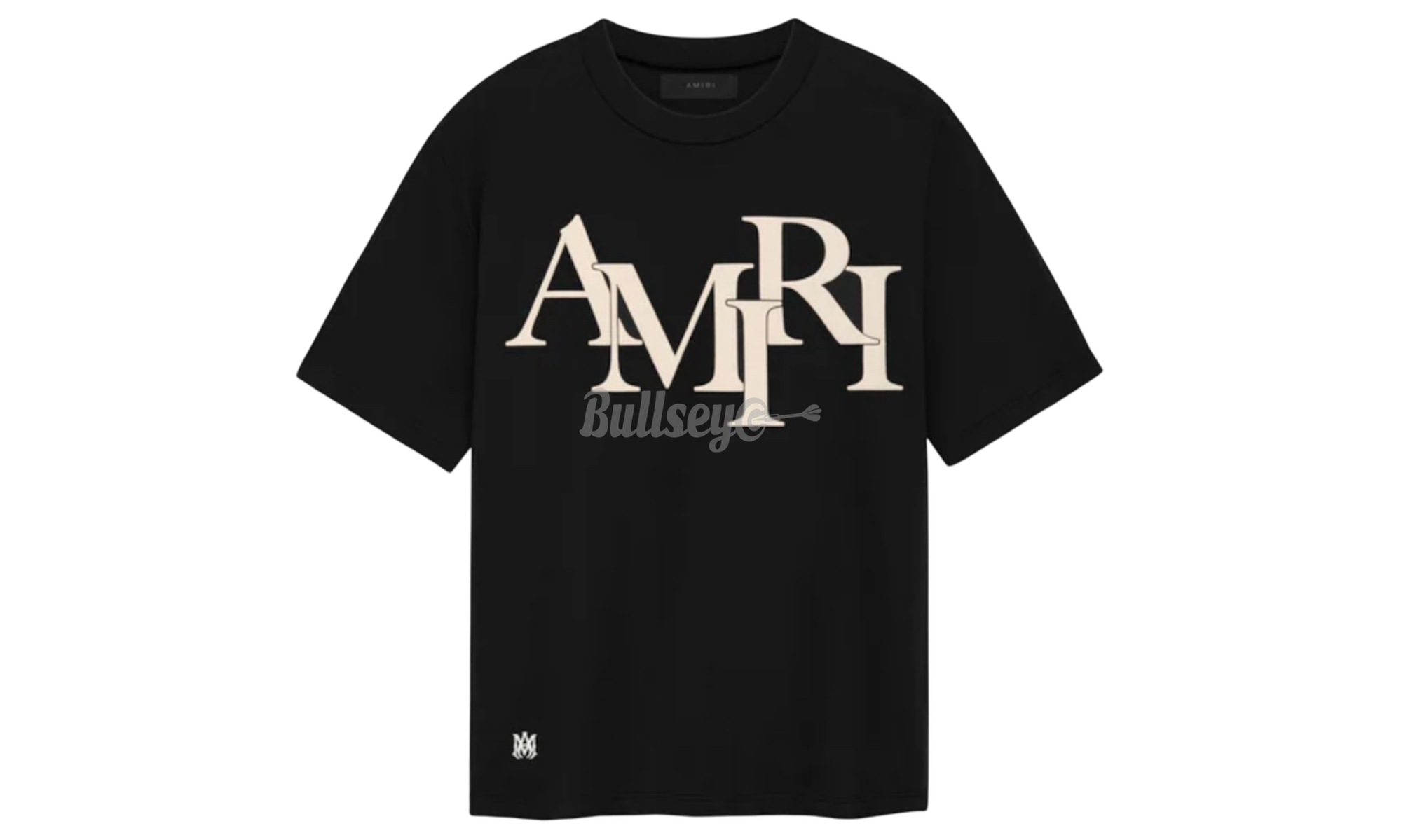 Amiri Staggered Logo Black/Cream T-Shirt-Bullseye Sneaker Boutique