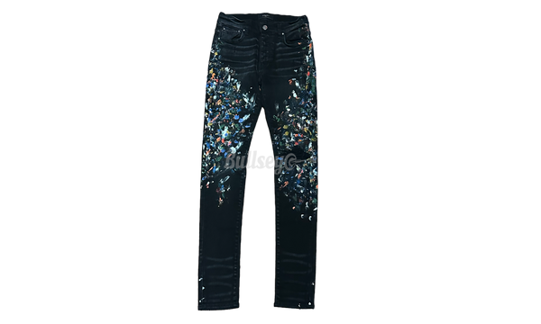 Amiri Thrasher Paint Splatter Aged Black Jeans-Bullseye Sneaker Crystals Boutique
