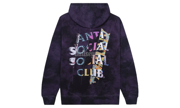 Anti-Social Club "Dissociative" Black/Purple Tie Dye Hoodie-zapatillas de running trail neutro constitución ligera baratas menos de 60