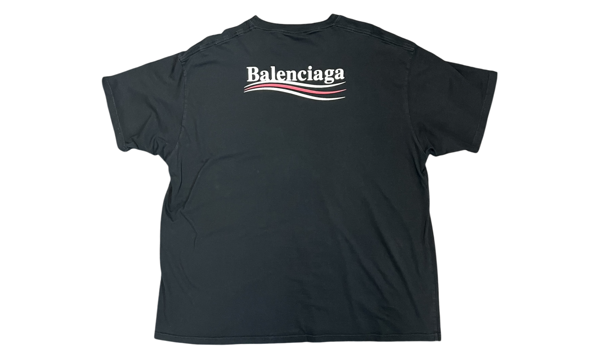 Balenciaga Political Campaign Black T-Shirt (PreOwned) (Flawed)-Bullseye Sneaker Boutique