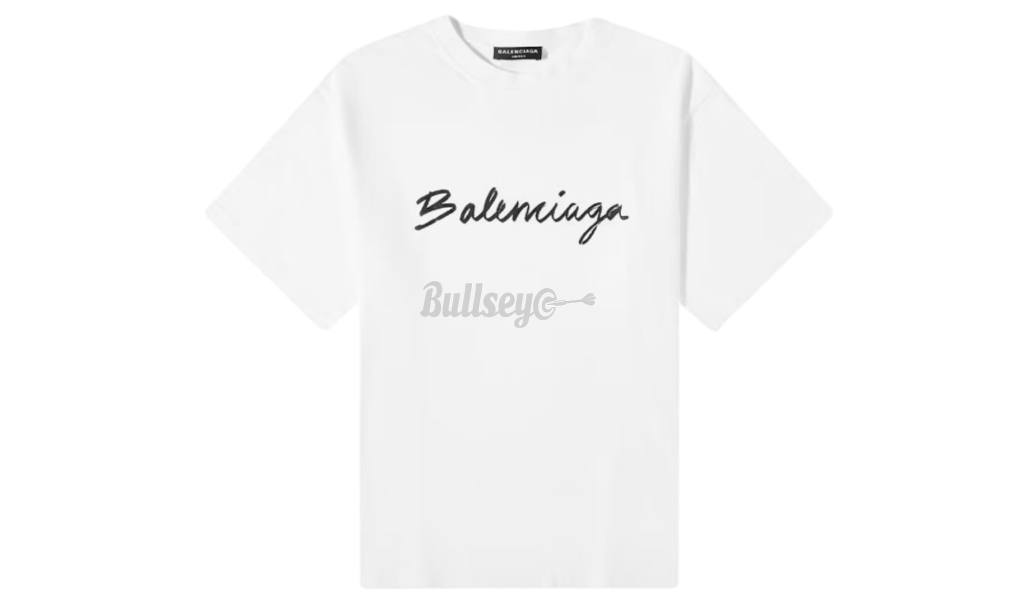 Balenciaga Script Logo White T-shirt-Bullseye Sneaker Boutique