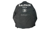 Balmain Slim Fit Logo Print Twill Black Shirt (PreOwned)-Bullseye Sneaker Boutique