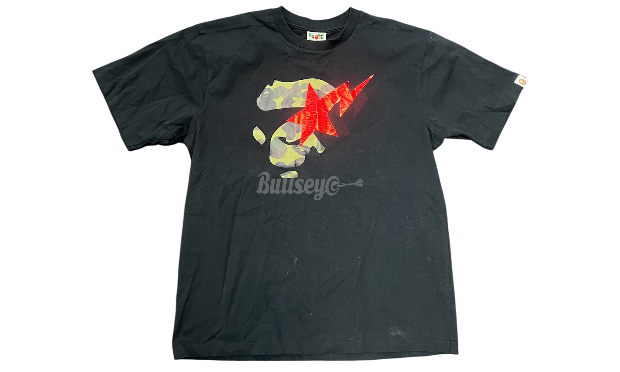 Bape 1st Camo Ape Face Sta Black Tee (PreOwned)-Bullseye Sneaker Boutique