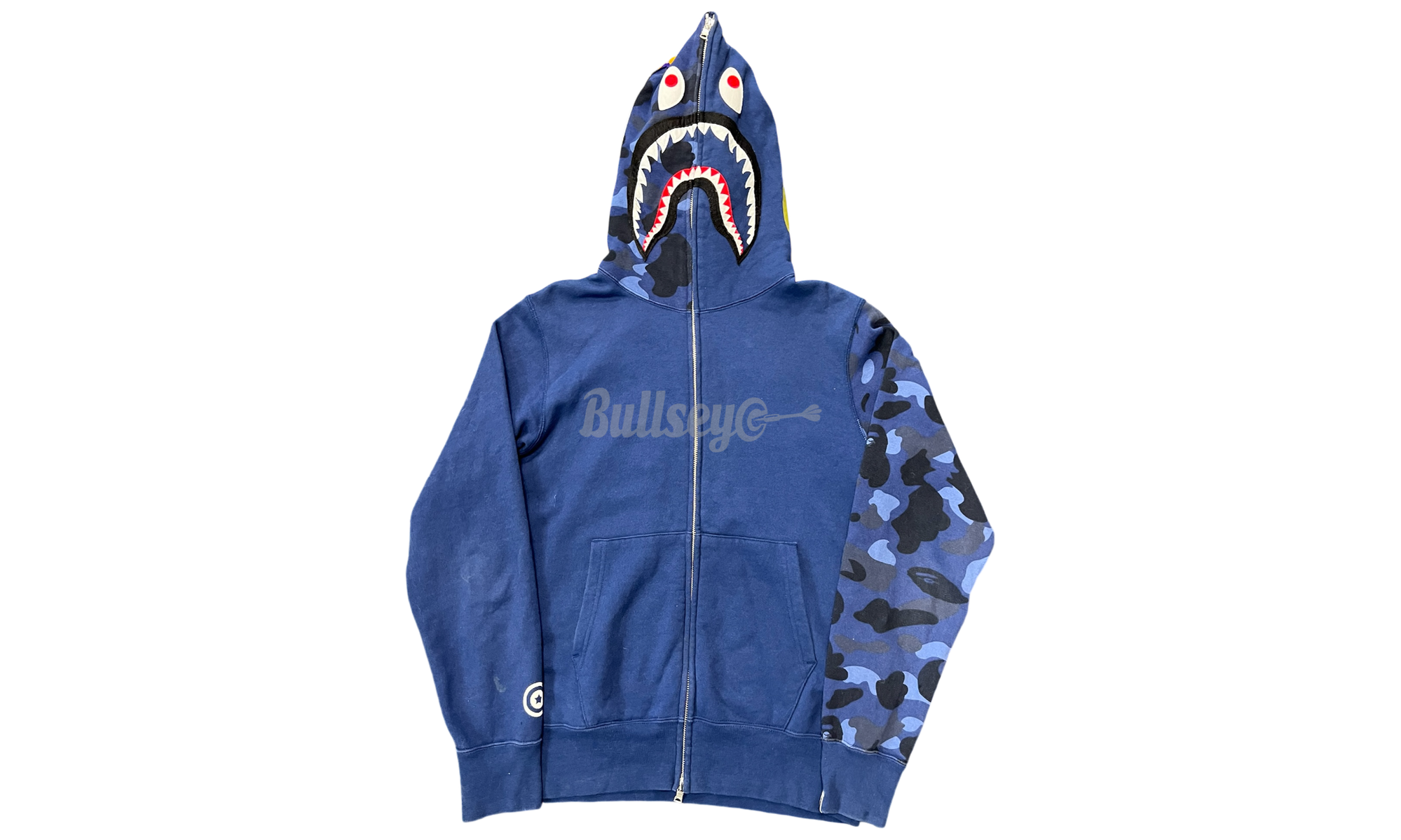 Bape Blue Half Camo Full Zip Hoodie (PreOwned)-Bullseye Sneaker Boutique