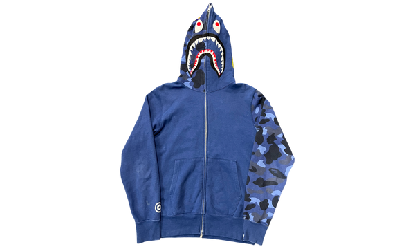 Bape Blue Half Camo Full Zip Hoodie (PreOwned)-Bullseye Sneaker Boutique