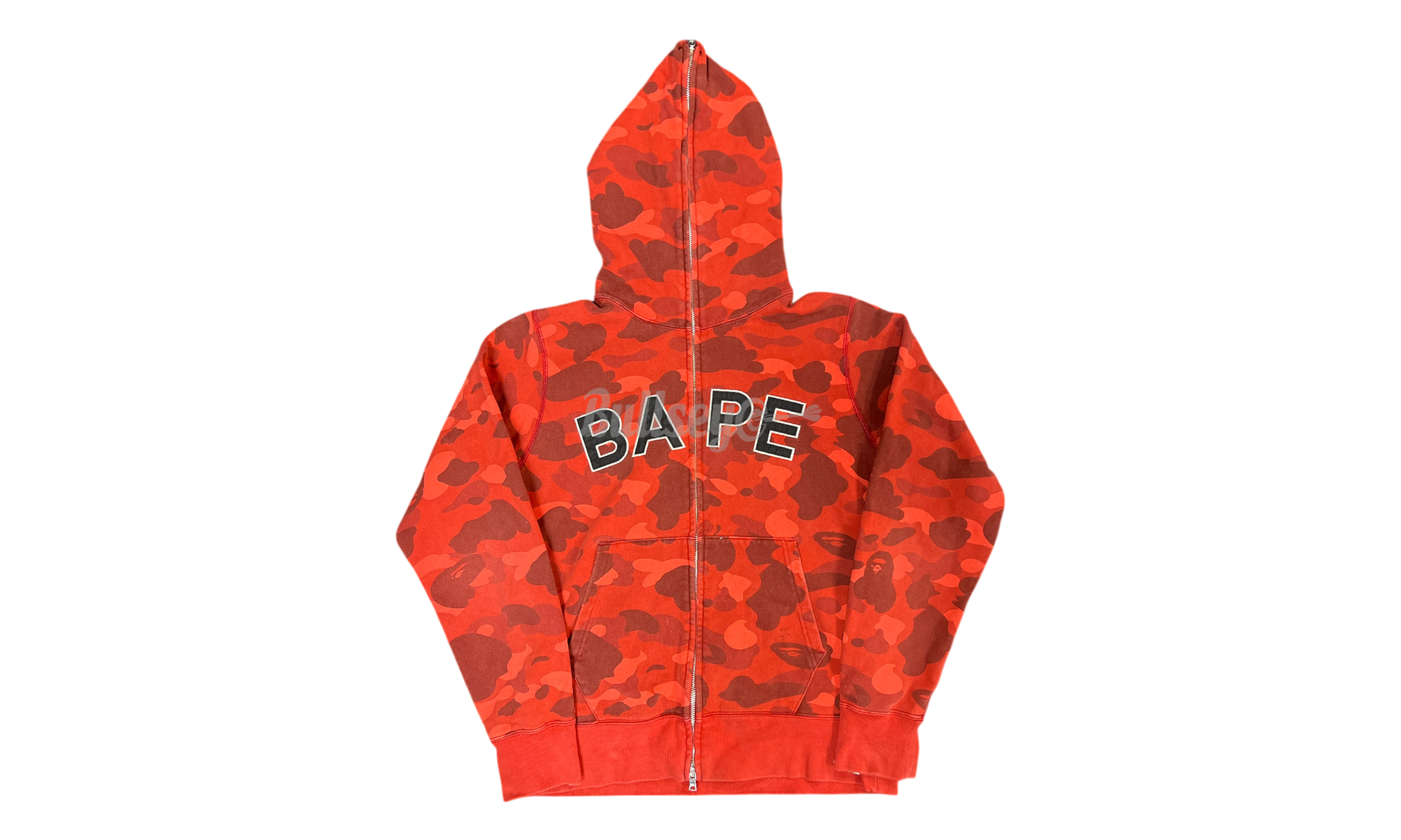Bape Color Camo Logo Full Zip Red Hoodie (PreOwned)-Bullseye Sneaker Boutique