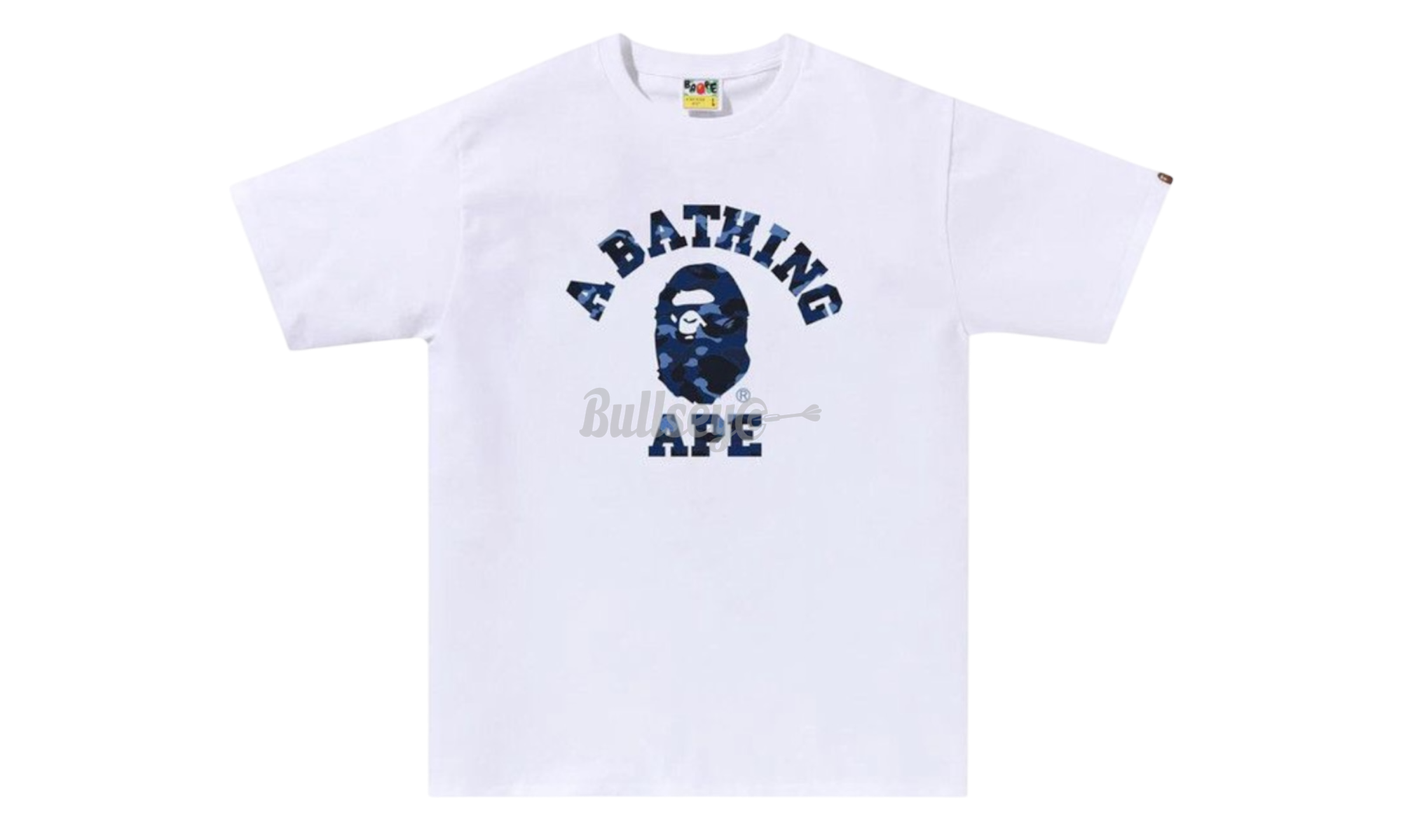 Bape Dark Blue Camo College White T-Shirt-Bullseye Sneaker Boutique