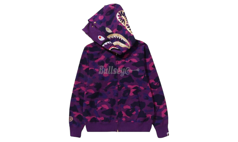 Bape Double Shark Purple Camo Full-Zip Hoodie