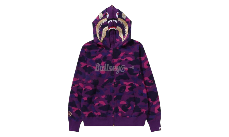 Bape Double Shark Purple Camo Full-Zip Hoodie-Bullseye Sneaker CN2166 Boutique
