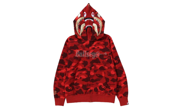 Bape Double Shark Red Camo Full-Zip Hoodie-Bullseye Sneaker double-strap Boutique