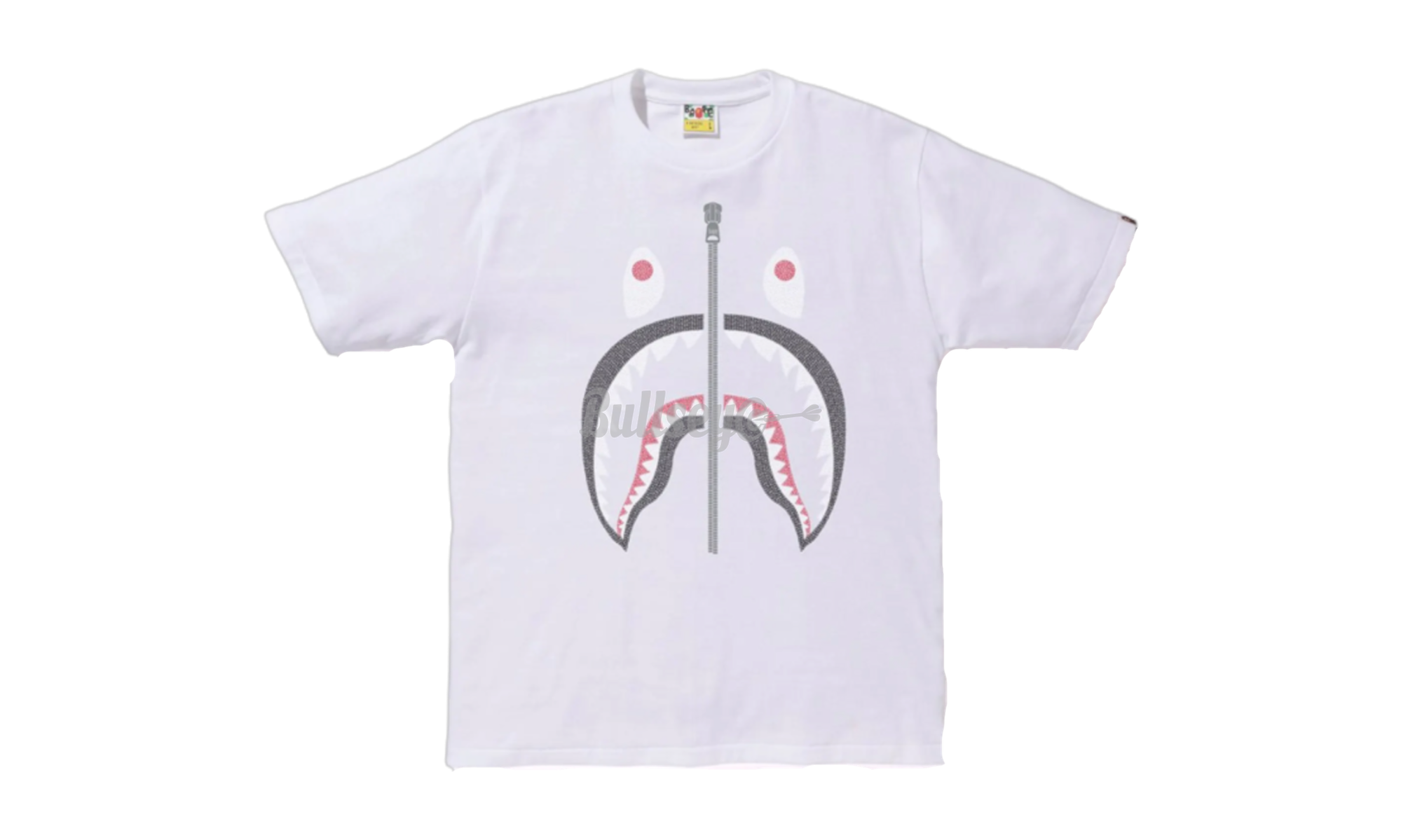 Bape Embroidery Shark Zip-Up T-Shirt White-Bullseye Sneaker Boutique