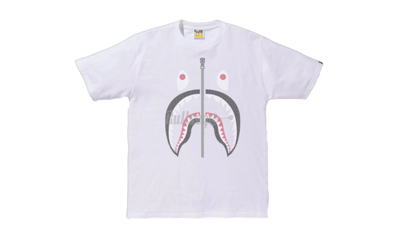 Bape Embroidery Shark Zip-Up T-Shirt White-Bullseye Sneaker Boutique