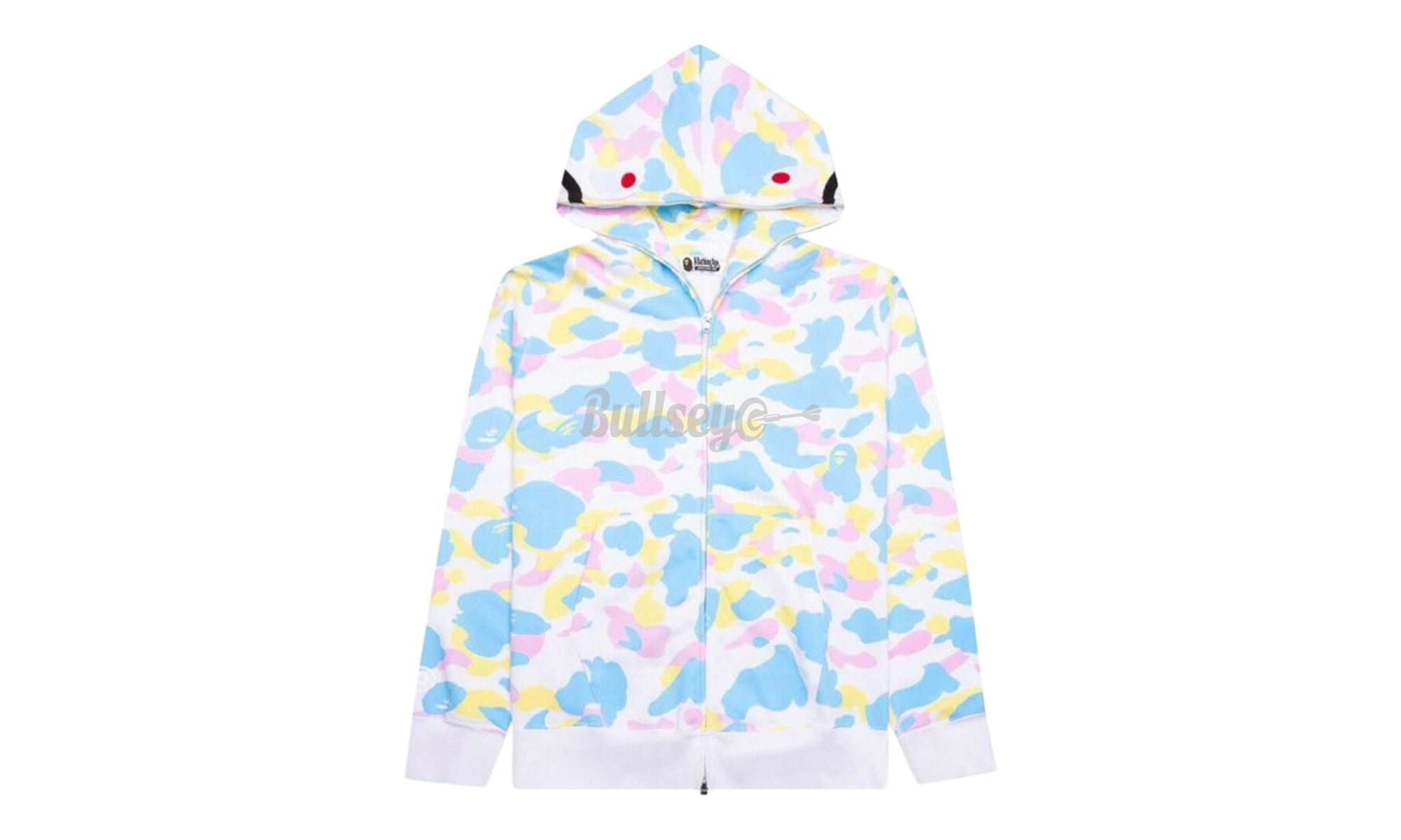 Bape Multi Camo 2nd Shark Full Zip-Up White Hoodie-Bullseye Sneaker Boutique