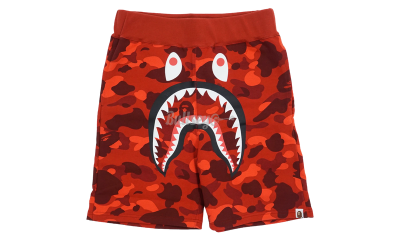 Bape Red Camo Shark Shorts-Bullseye Sneaker Boutique