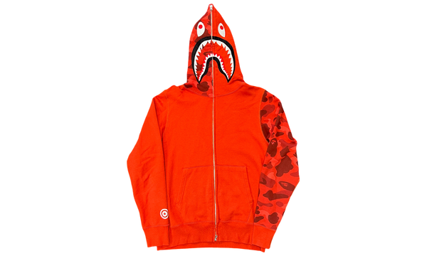 Bape Red Half Camo Full Zip Hoodie (PreOwned)-Bullseye Sneaker Boutique