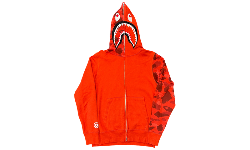 Bape Red Half Camo Full Zip Hoodie (PreOwned)-Bullseye Sneaker Boutique