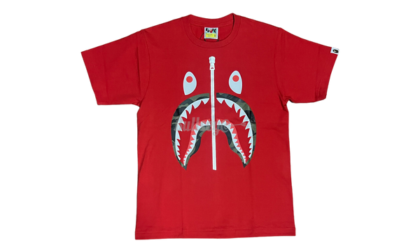 Bape Red Shark Green Camo Zip-Up T-Shirt-Bullseye Sneaker Boutique