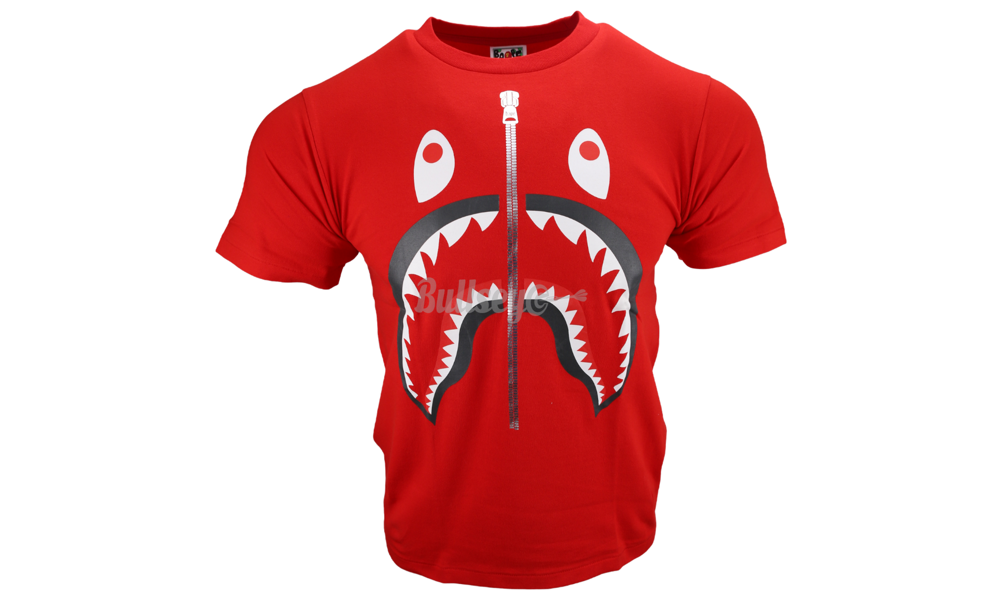 Bape Red Shark Zip-Up T-Shirt-Bullseye Sneaker Boutique