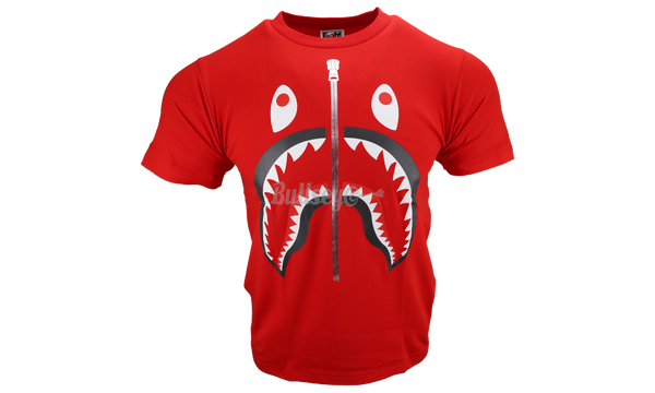 Bape Red Shark Zip-Up T-Shirt-Bullseye Sneaker Boutique